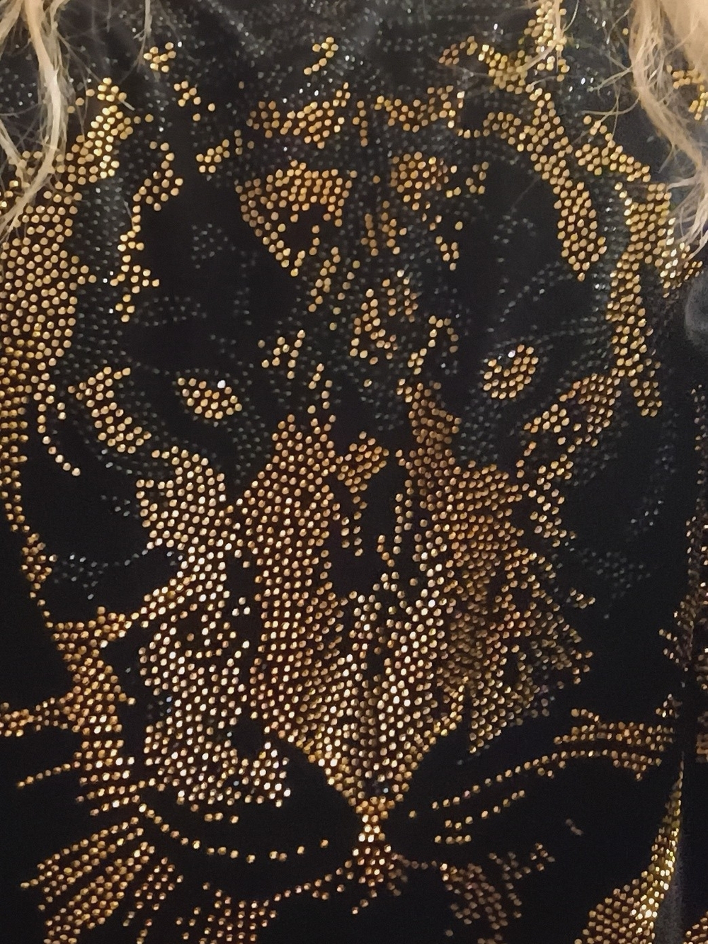 COOGI Black Top with Gold Metallic Detailing